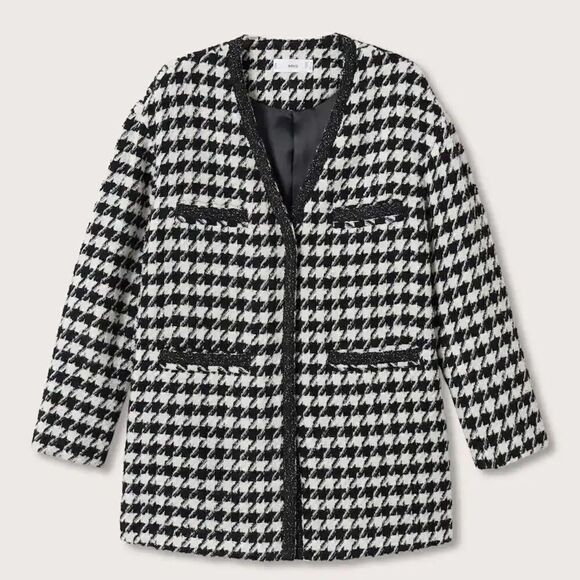 Mango Houndstooth Jacket Blazer New - Picture 8 of 10